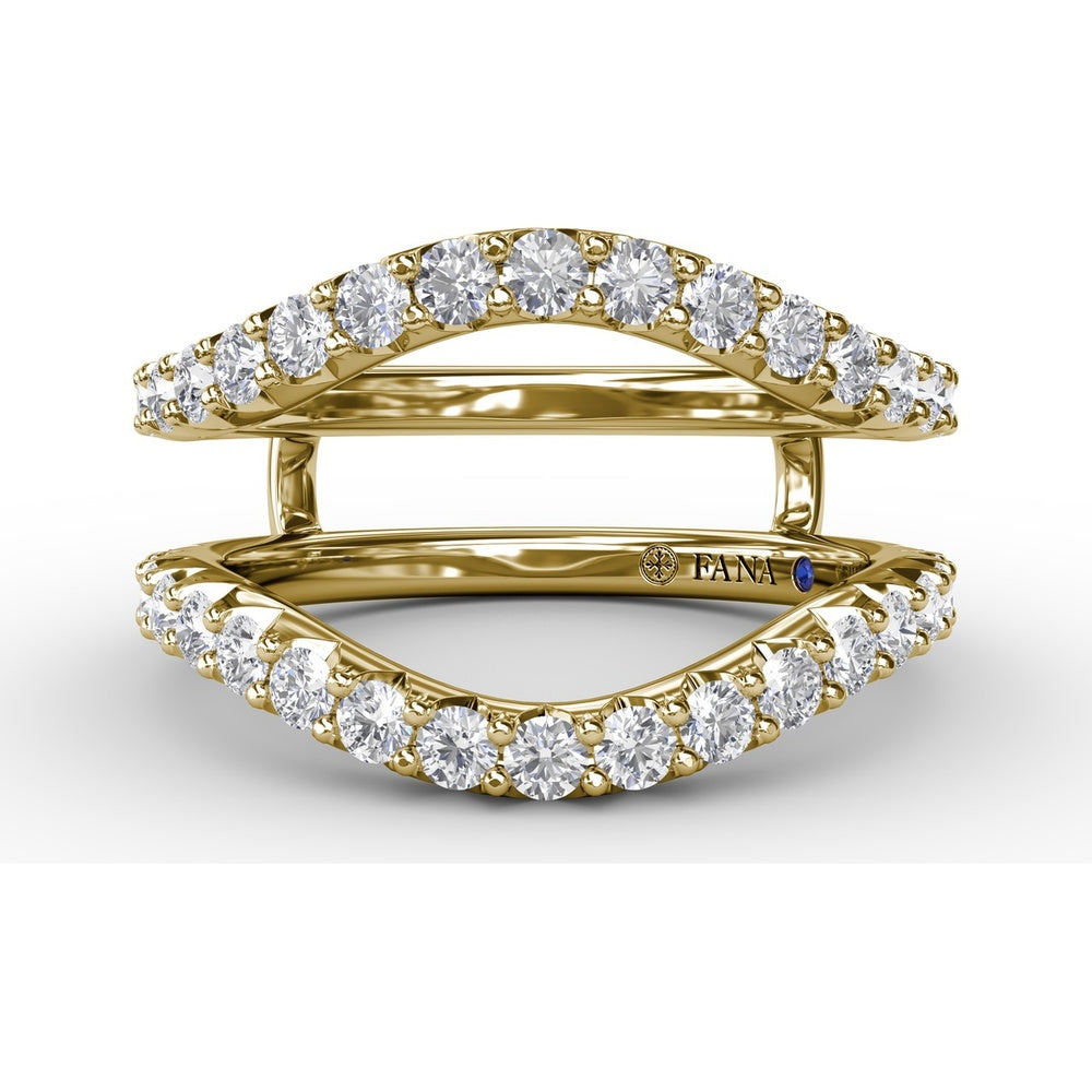 Curved Diamond Insert Ring with Pavé Set Round Diamonds by Fana - 1.05 Carat Total Diamond Weight