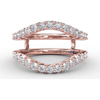 Curved Diamond Insert Ring with Pavé Set Round Diamonds by Fana - 1.05 Carat Total Diamond Weight