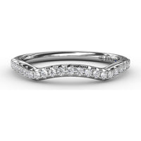 Curved Diamond Wedding Band with Pavé Set Round Diamonds by Fana - 0.14 Carat Total Diamond Weight