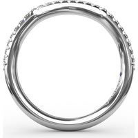 Curved Diamond Wedding Band with Pavé Set Round Diamonds by Fana - 0.14 Carat Total Diamond Weight