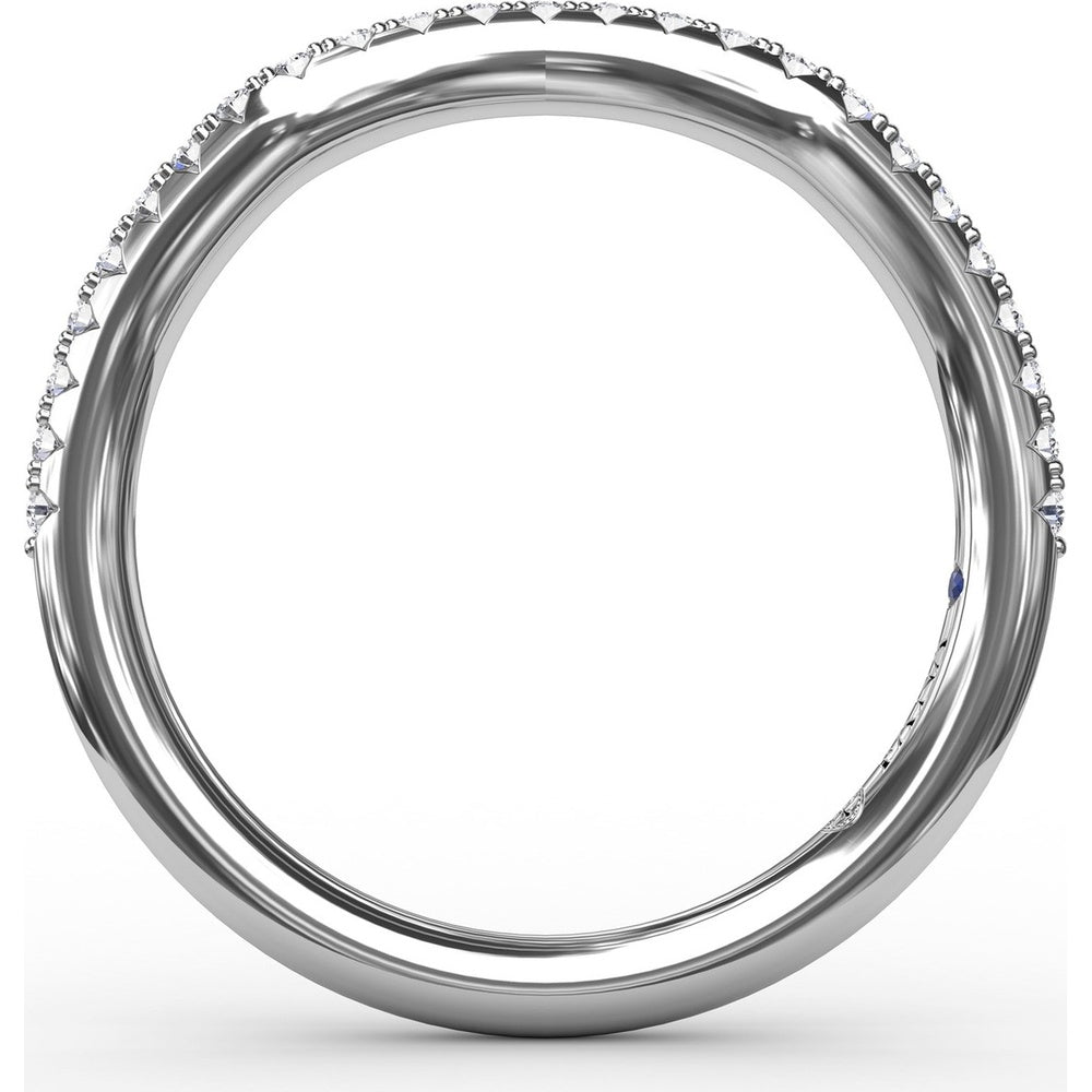 Curved Diamond Wedding Band with Pavé Set Round Diamonds by Fana - 0.14 Carat Total Diamond Weight