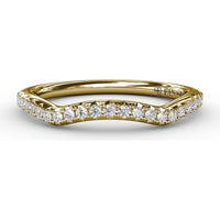 Curved Diamond Wedding Band with Pavé Set Round Diamonds by Fana - 0.14 Carat Total Diamond Weight
