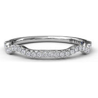 Curved Diamond Wedding Band with Pavé Set Round Diamonds by Fana - 0.15 Carat Total Diamond Weight