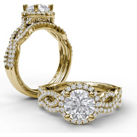 Curved Diamond Wedding Band with Pavé Set Round Diamonds by Fana - 0.15 Carat Total Diamond Weight