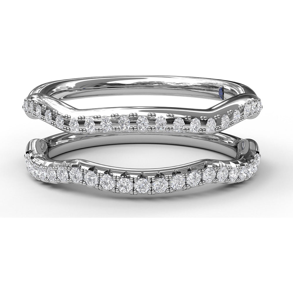 Curved Diamond Wedding Band with Pavé Set Round Diamonds by Fana - 0.17 Carat Total Diamond Weight