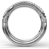 Curved Diamond Wedding Band with Pavé Set Round Diamonds by Fana - 0.17 Carat Total Diamond Weight
