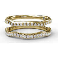 Curved Diamond Wedding Band with Pavé Set Round Diamonds by Fana - 0.17 Carat Total Diamond Weight