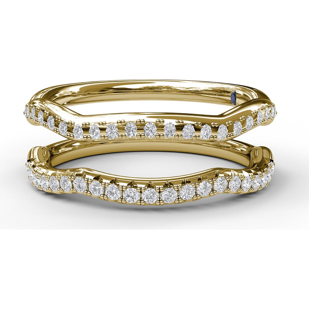Curved Diamond Wedding Band with Pavé Set Round Diamonds by Fana - 0.17 Carat Total Diamond Weight