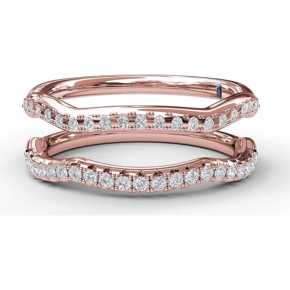 Curved Diamond Wedding Band with Pavé Set Round Diamonds by Fana - 0.17 Carat Total Diamond Weight