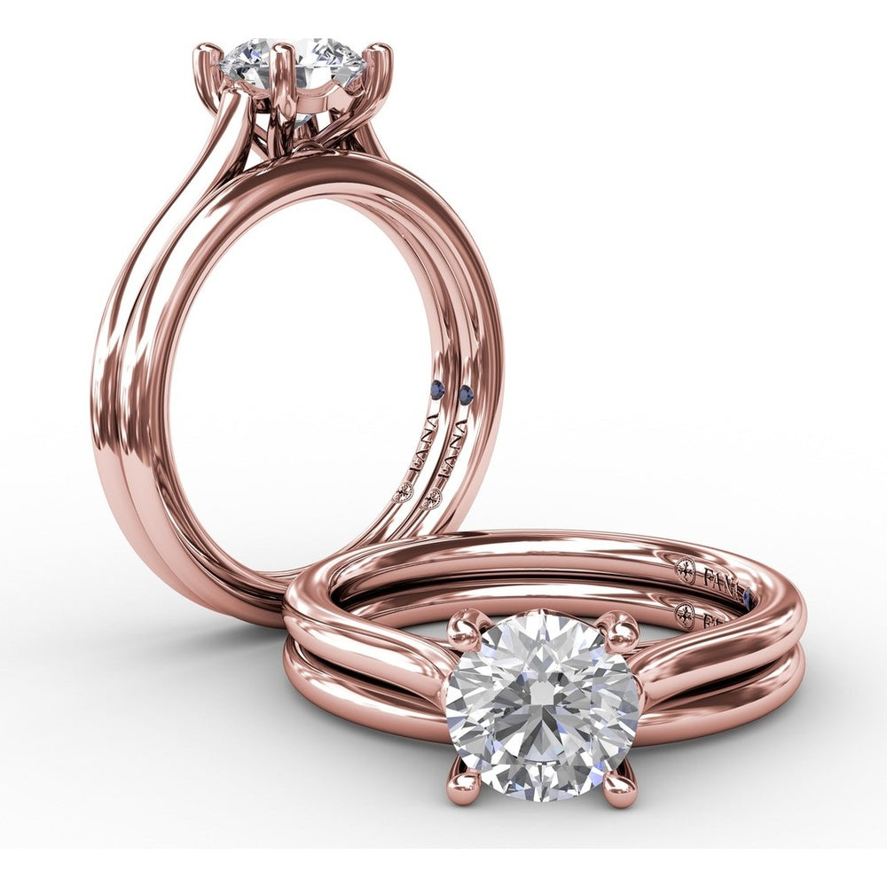 Curved Diamond Wedding Band with Round Brilliant Cut Diamonds by Fana