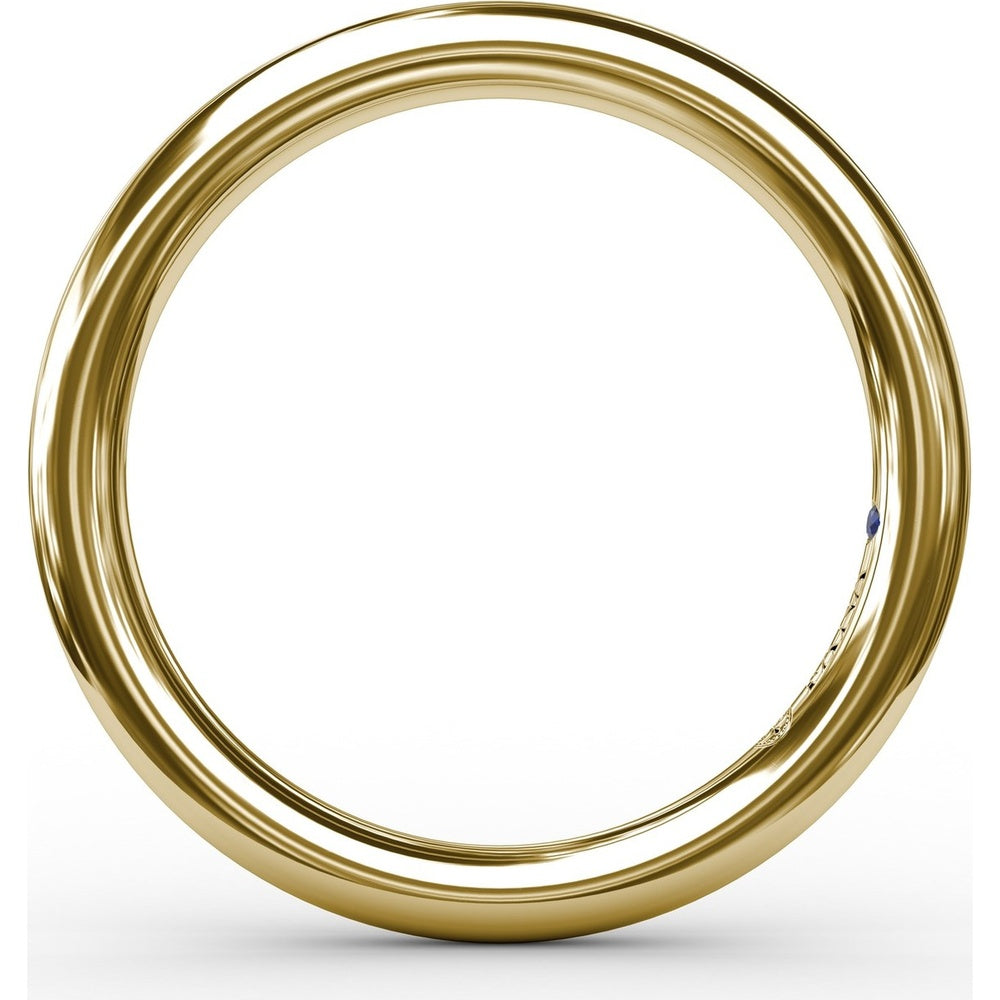 Curved Diamond Wedding Band with Round Brilliant Cut Diamonds by Fana