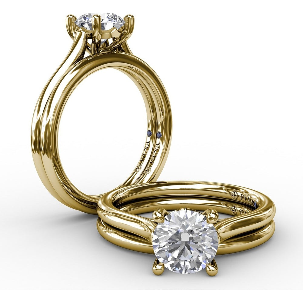 Curved Diamond Wedding Band with Round Brilliant Cut Diamonds by Fana
