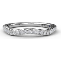 Curved Diamond Wedding Band with Shared-Prong Set Round Diamonds by Fana - 0.21 Carat Total Diamond Weight