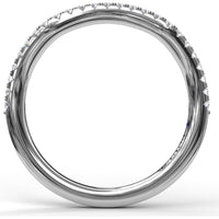 Curved Diamond Wedding Band with Shared-Prong Set Round Diamonds by Fana - 0.21 Carat Total Diamond Weight