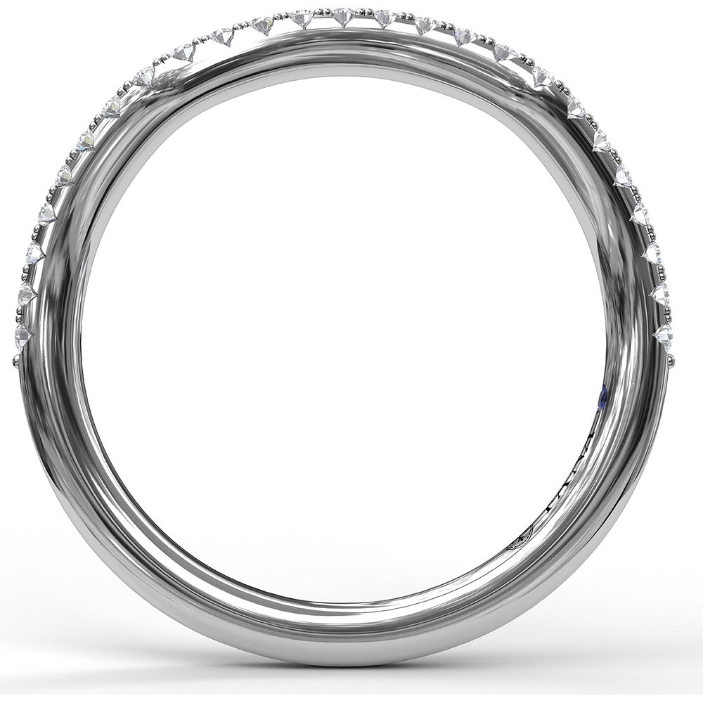 Curved Diamond Wedding Band with Shared-Prong Set Round Diamonds by Fana - 0.21 Carat Total Diamond Weight