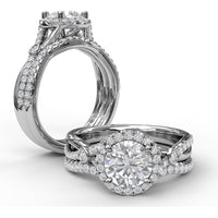 Curved Diamond Wedding Band with Shared-Prong Set Round Diamonds by Fana - 0.21 Carat Total Diamond Weight