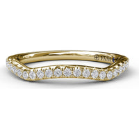 Curved Diamond Wedding Band with Shared-Prong Set Round Diamonds by Fana - 0.21 Carat Total Diamond Weight
