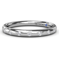 Curved Flush Set Round Diamond Wedding Band by Fana - 0.27 Carat Total Diamond Weight