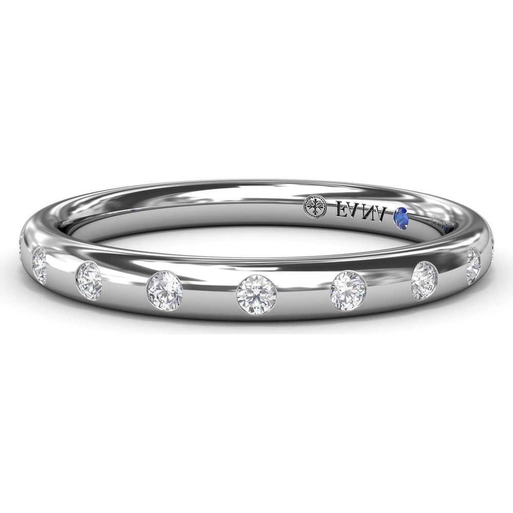 Curved Flush Set Round Diamond Wedding Band by Fana - 0.27 Carat Total Diamond Weight