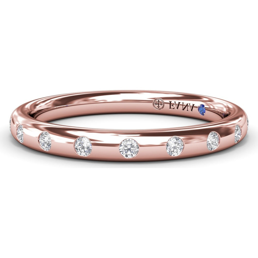 Curved Flush Set Round Diamond Wedding Band by Fana - 0.27 Carat Total Diamond Weight