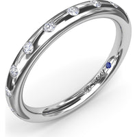 Curved Flush Set Round Diamond Wedding Band by Fana - 0.27 Carat Total Diamond Weight