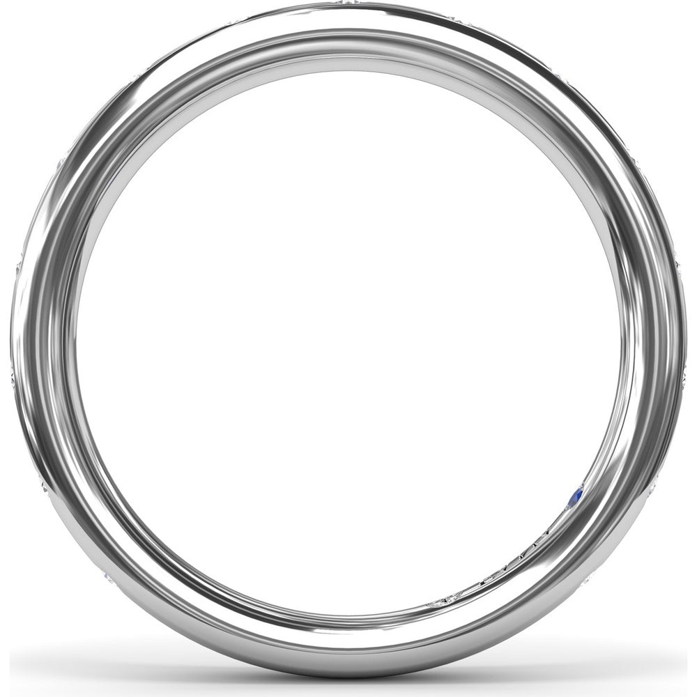 Curved Flush Set Round Diamond Wedding Band by Fana - 0.27 Carat Total Diamond Weight