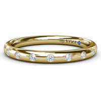 Curved Flush Set Round Diamond Wedding Band by Fana - 0.27 Carat Total Diamond Weight