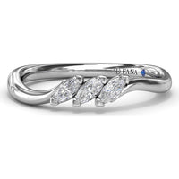 Curved Marquise Diamond Band with Three Stone Prong Setting by Fana - 0.21 Carat Total Diamond Weight