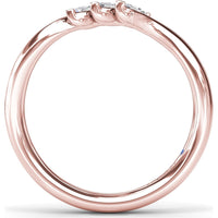 Curved Marquise Diamond Band with Three Stone Prong Setting by Fana - 0.21 Carat Total Diamond Weight