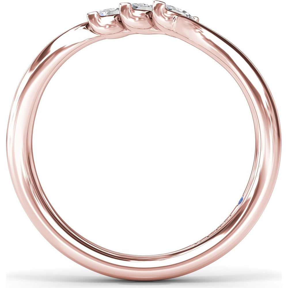 Curved Marquise Diamond Band with Three Stone Prong Setting by Fana - 0.21 Carat Total Diamond Weight