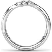 Curved Marquise Diamond Band with Three Stone Prong Setting by Fana - 0.21 Carat Total Diamond Weight