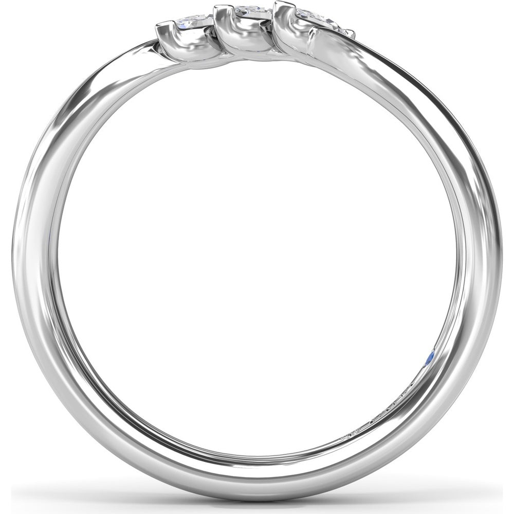 Curved Marquise Diamond Band with Three Stone Prong Setting by Fana - 0.21 Carat Total Diamond Weight