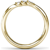 Curved Marquise Diamond Band with Three Stone Prong Setting by Fana - 0.21 Carat Total Diamond Weight