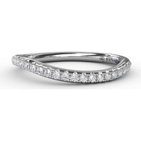 Curved Pavé Diamond Wedding Band with Round Diamonds by Fana - 0.18 Carat Total Diamond Weight