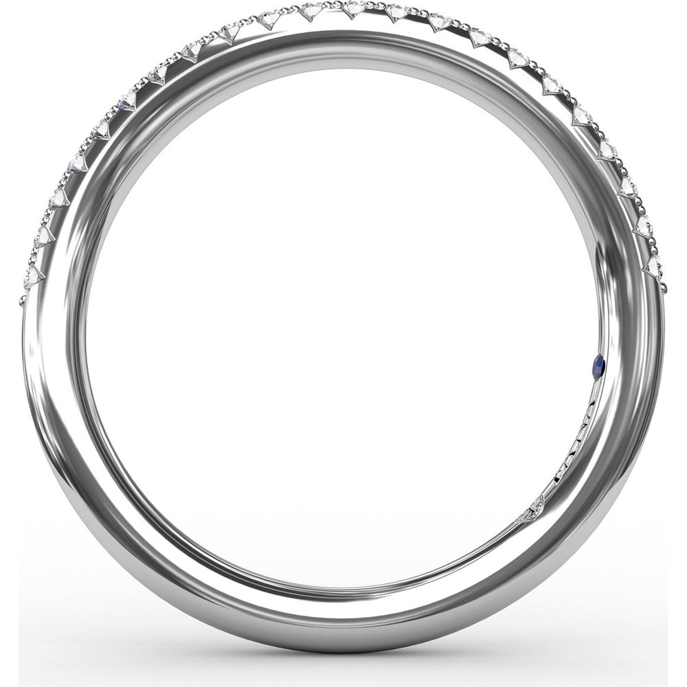 Curved Pavé Diamond Wedding Band with Round Diamonds by Fana - 0.18 Carat Total Diamond Weight