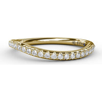 Curved Pavé Diamond Wedding Band with Round Diamonds by Fana - 0.18 Carat Total Diamond Weight