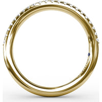 Curved Pavé Diamond Wedding Band with Round Diamonds by Fana - 0.18 Carat Total Diamond Weight