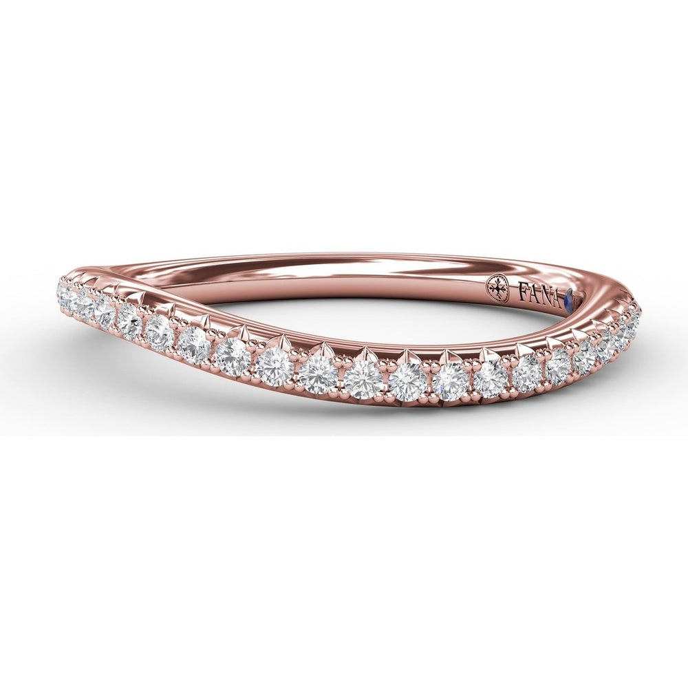 Curved Pavé Diamond Wedding Band with Round Diamonds by Fana - 0.18 Carat Total Diamond Weight