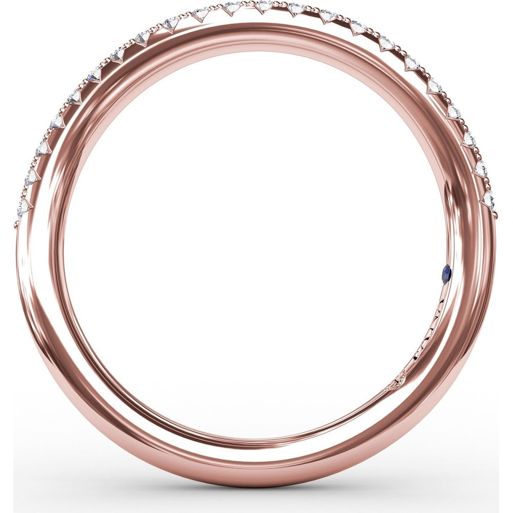 Curved Pavé Diamond Wedding Band with Round Diamonds by Fana - 0.18 Carat Total Diamond Weight