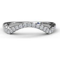 Curved Pavé Diamond Wedding Band with Round Diamonds by Fana - 0.25 Carat Total Diamond Weight