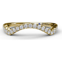 Curved Pavé Diamond Wedding Band with Round Diamonds by Fana - 0.25 Carat Total Diamond Weight