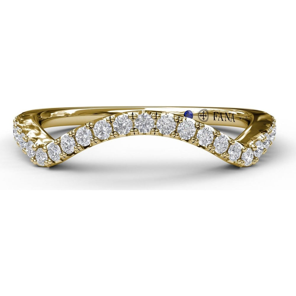 Curved Pavé Diamond Wedding Band with Round Diamonds by Fana - 0.25 Carat Total Diamond Weight