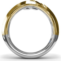 Curved Spyre Ring with Pavé Set Round Diamonds by Fana - 0.71 Carat Total Diamond Weight