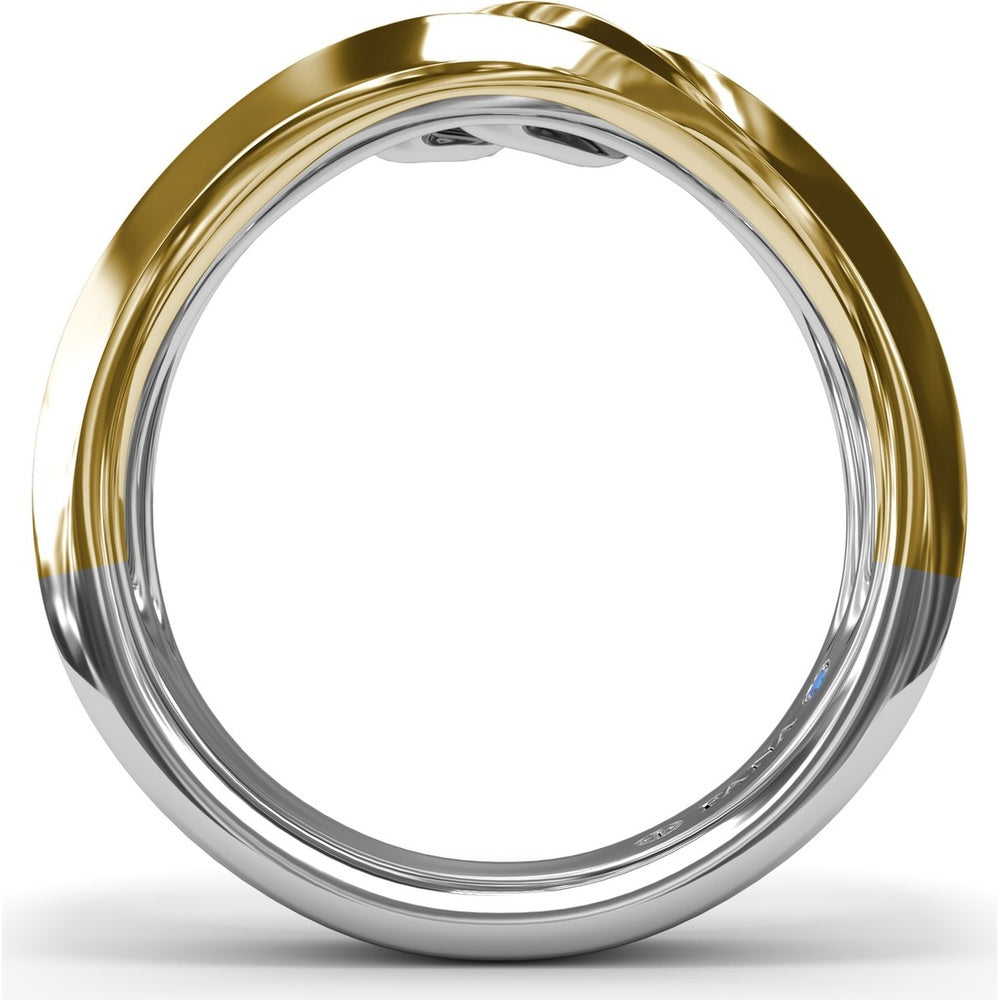 Curved Spyre Ring with Pavé Set Round Diamonds by Fana - 0.71 Carat Total Diamond Weight