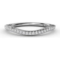 Curved Wedding Band with Pavé Set Round Diamonds by Fana - 0.15 Carat Total Diamond Weight