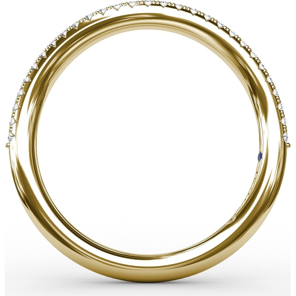 Curved Wedding Band with Pavé Set Round Diamonds by Fana - 0.15 Carat Total Diamond Weight