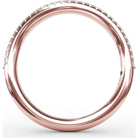 Curved Wedding Band with Pavé Set Round Diamonds by Fana - 0.15 Carat Total Diamond Weight