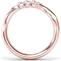 Curved Wedding Band with Three Prong-Set Marquise Diamonds by Fana - 0.24 Carat Total Diamond Weight