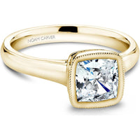 Cushion Cut Diamond Engagement Ring with Bezel Setting and Halo in Yellow Gold by Noam Carver<em> - Choose Your Center Diamond: 1 to 5 Carats, Sustainable Lab-Grown or Natural Earth-Mined</em>