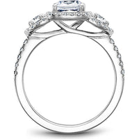 Cushion Cut Diamond Engagement Ring with Halo and Pavé Diamonds in White Gold by Noam Carver<em> - Choose Your Center Diamond: 1 to 5 Carats, Sustainable Lab-Grown or Natural Earth-Mined</em>